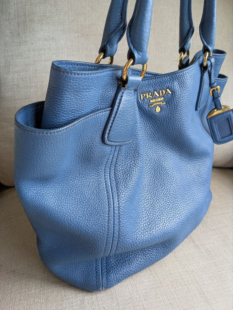 PRADA レザー 2wayバッグ ブルー