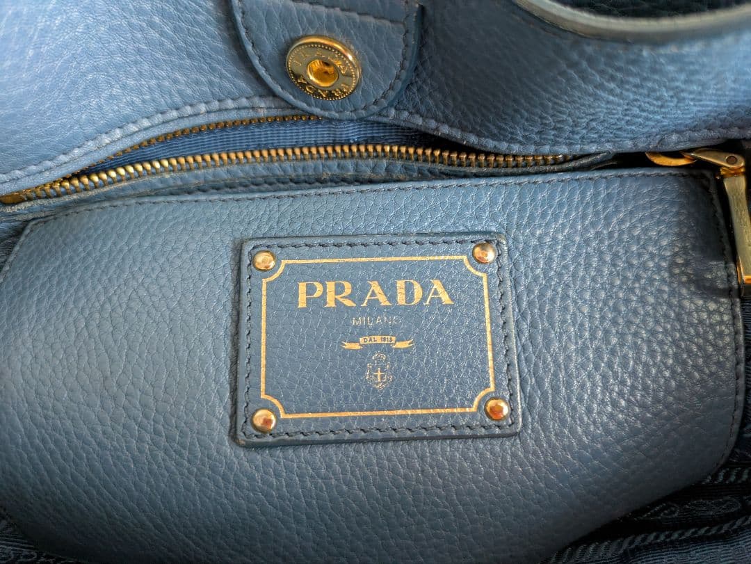 PRADA レザー 2wayバッグ ブルー