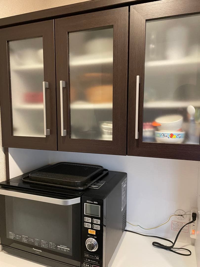 【送料込み】ニトリ　キッチンボード　食器棚　レジューム90 ダークブラウン