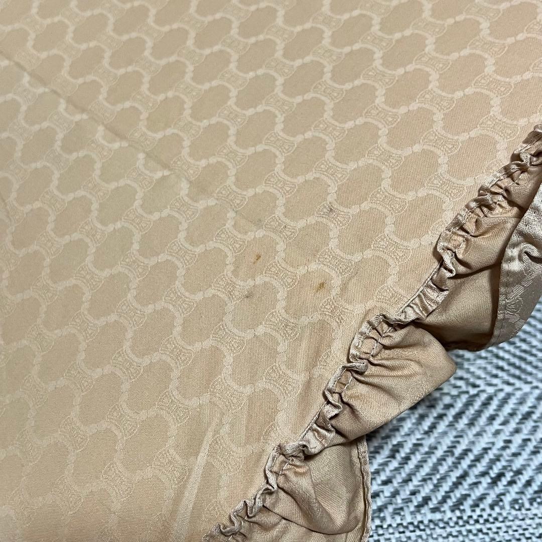 CELINE セリーヌ　トリオンフ　マカダム総柄　フリル　日傘　長傘　ベージュ