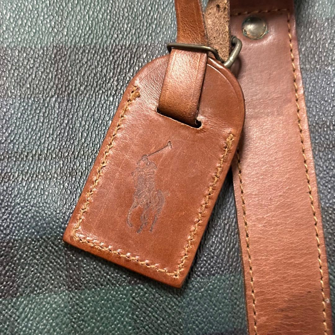 き*ろ様 ラルフローレン レザーPVC 2way ブラックウォッチ 大容量ボスト