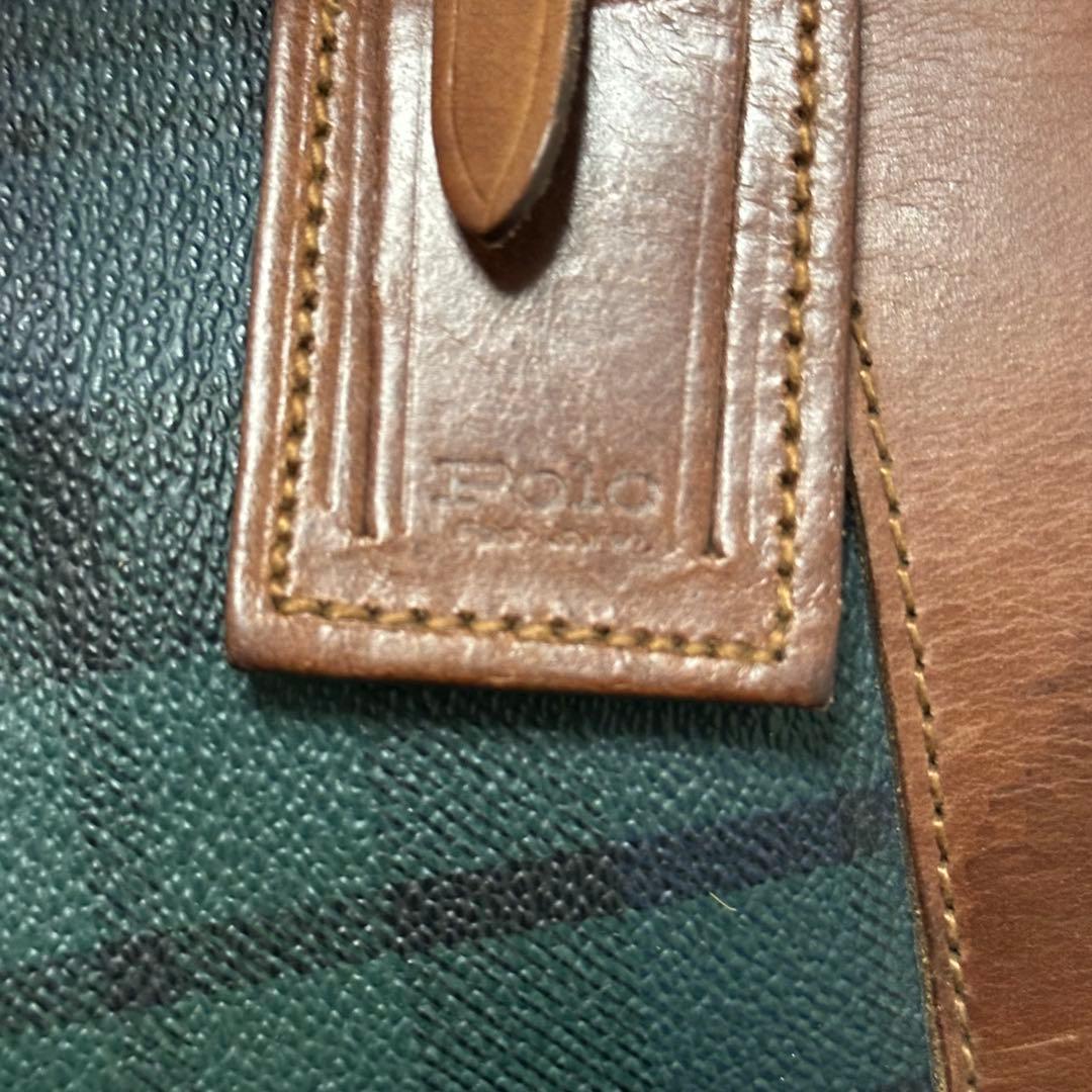 き*ろ様 ラルフローレン レザーPVC 2way ブラックウォッチ 大容量ボスト