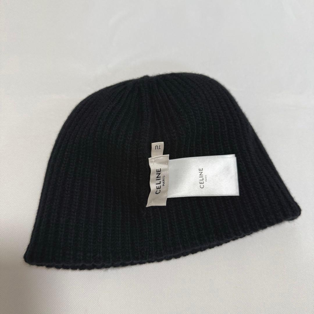 CELINE エンブロイダリー スタッズ ロゴ ビーニー ニットキャップ