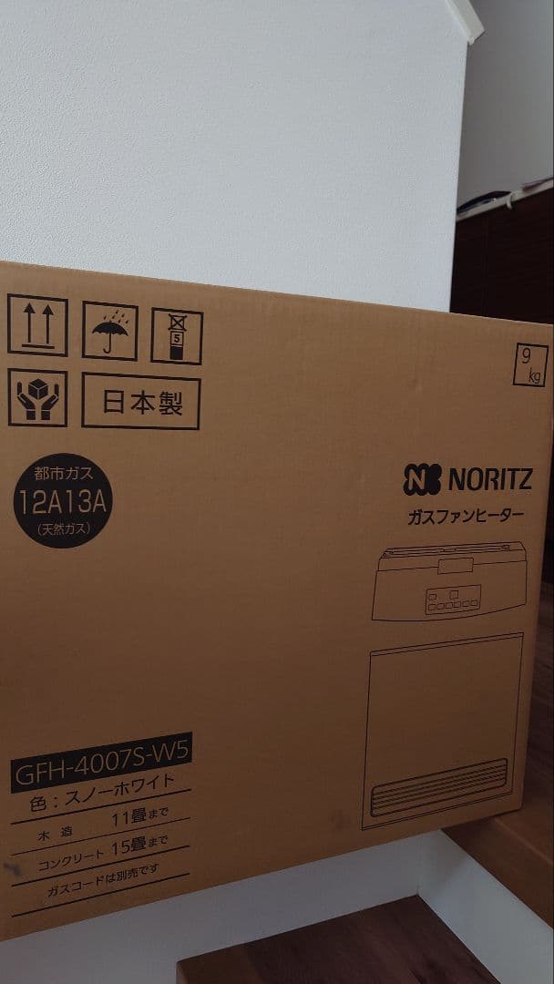 11/8限定　ノーリツ　ガスファンヒーター　GFH-4007S-W5　コード付