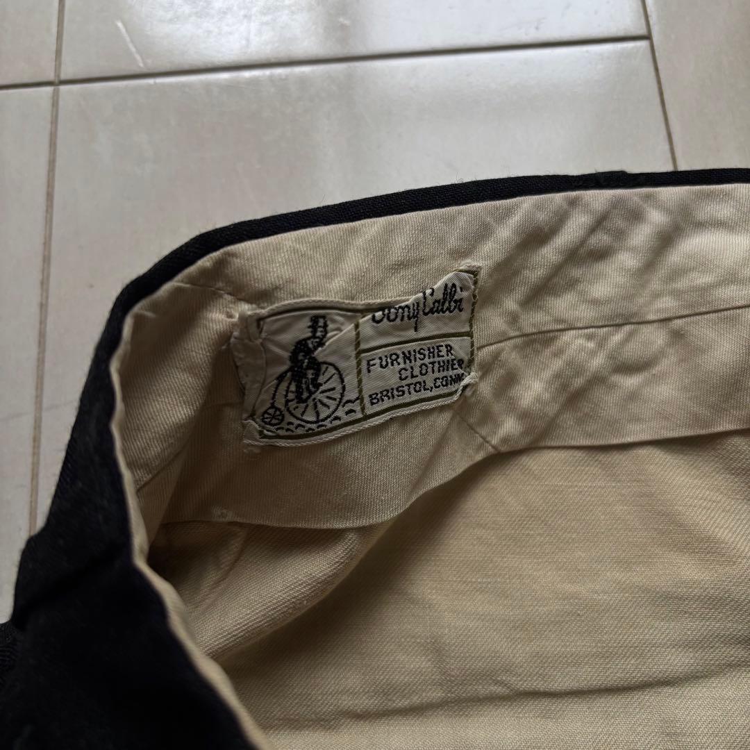 50s 60s コットンスラックス　ブラック　ヴィンテージ　ギャバスラ　usa製