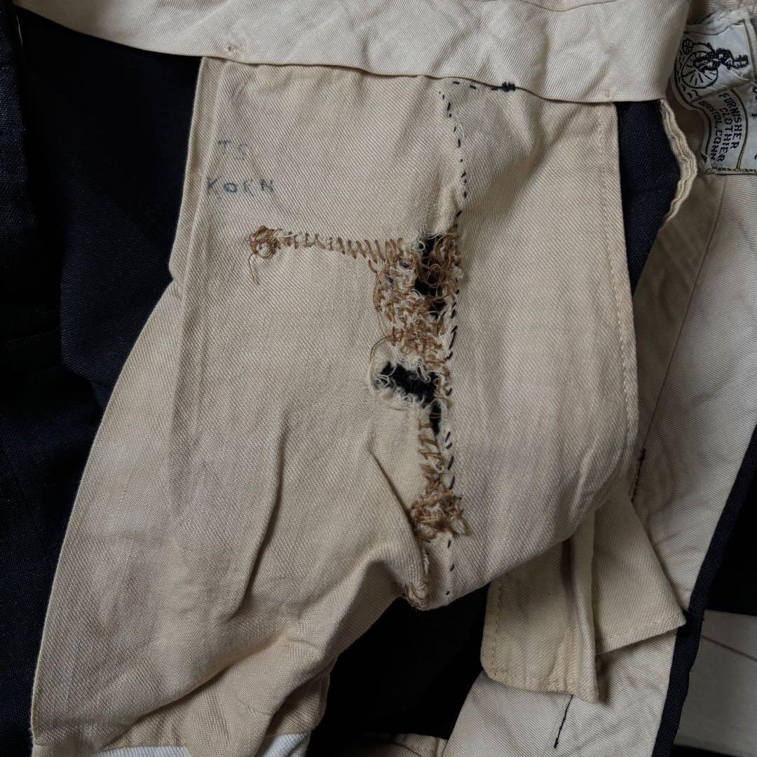 50s 60s コットンスラックス　ブラック　ヴィンテージ　ギャバスラ　usa製