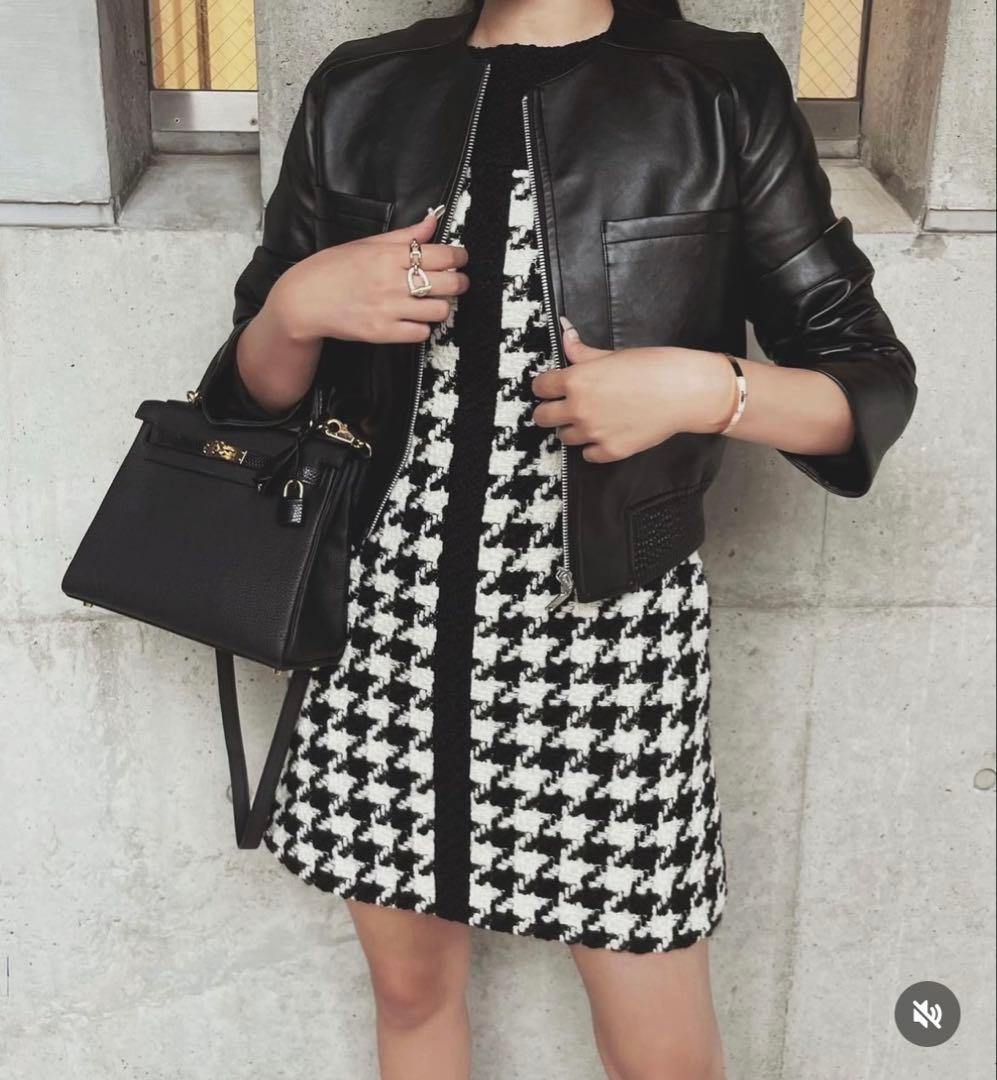 ❤︎♡Shéller ノーカラーライダースジャケット