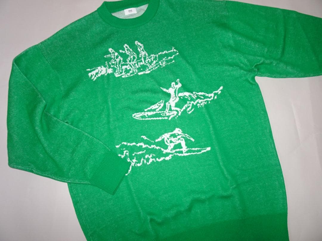■新品　RHC Ron Herman　25SS　ジャガードニット　グリーン　XL