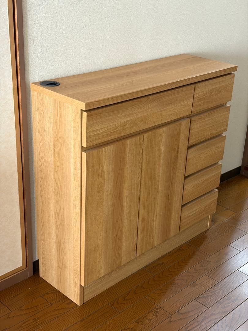 収納家具　サイドボード　木製キャビネット　W90 D30 H85