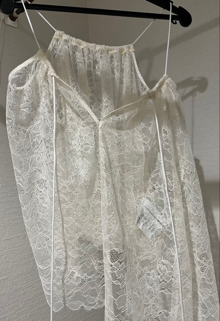 noble ラッセルレースギャザーキャミ　レース　キャミソール　完売品