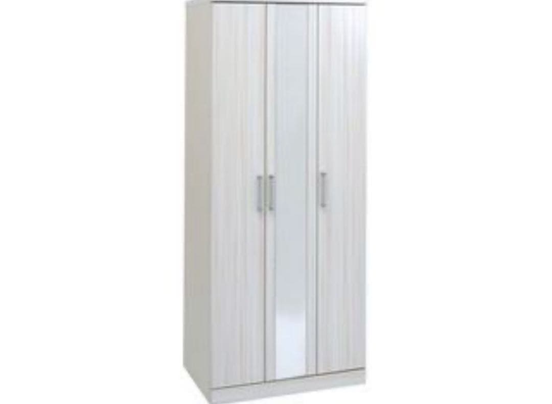 【最終値下げ】ワードローブ ロッカー ミラー付( ホワイト クローゼット )