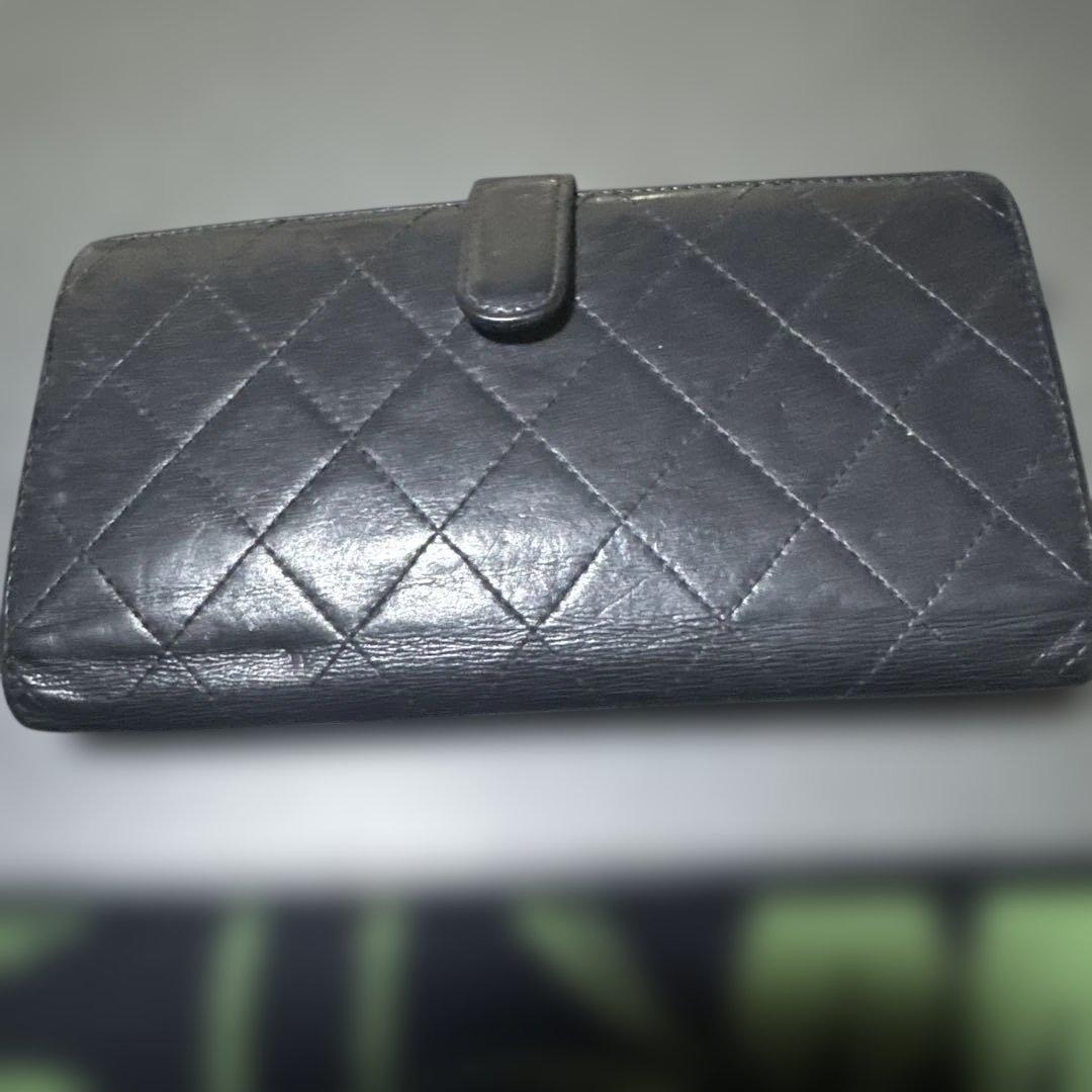 CHANEL ブラック 長財布 キルティング
