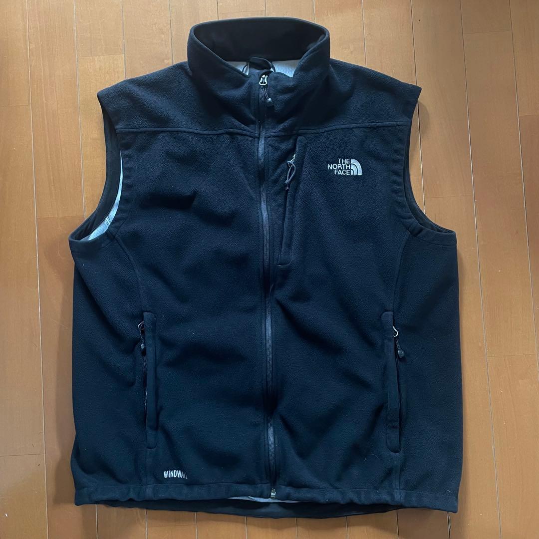 THE NORTH FACE 黒 フリース ベスト ジップ ポケット 00s