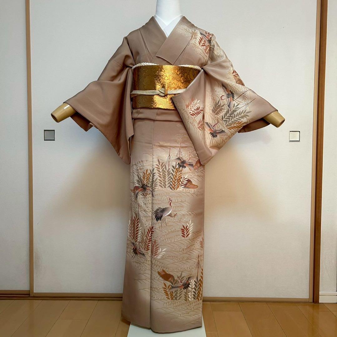 モ26 未使用近い　美品　袷　正絹　友禅　訪問着　フルセット