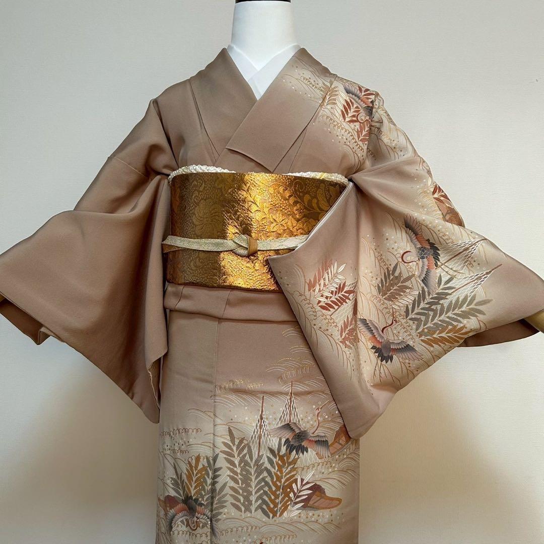 モ26 未使用近い　美品　袷　正絹　友禅　訪問着　フルセット