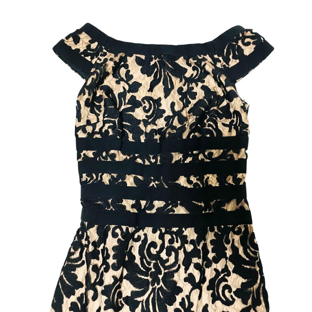 美品♡ タダシショージ レースワンピース ドレス 花柄 刺繍 ブラック　ベージュ