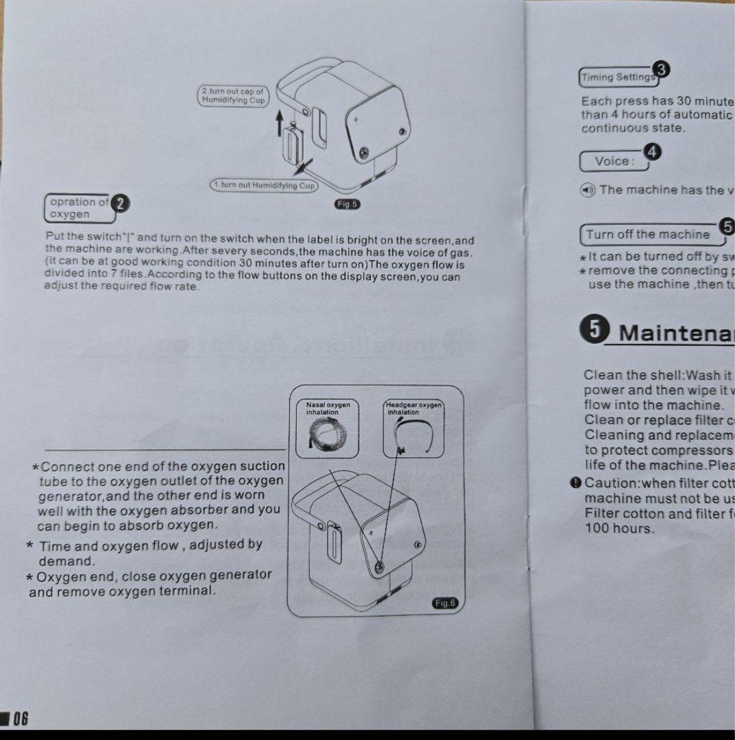 【未使用品】非医療用　酸素濃縮器　家庭用酸素発生吸入器　ZY-1S