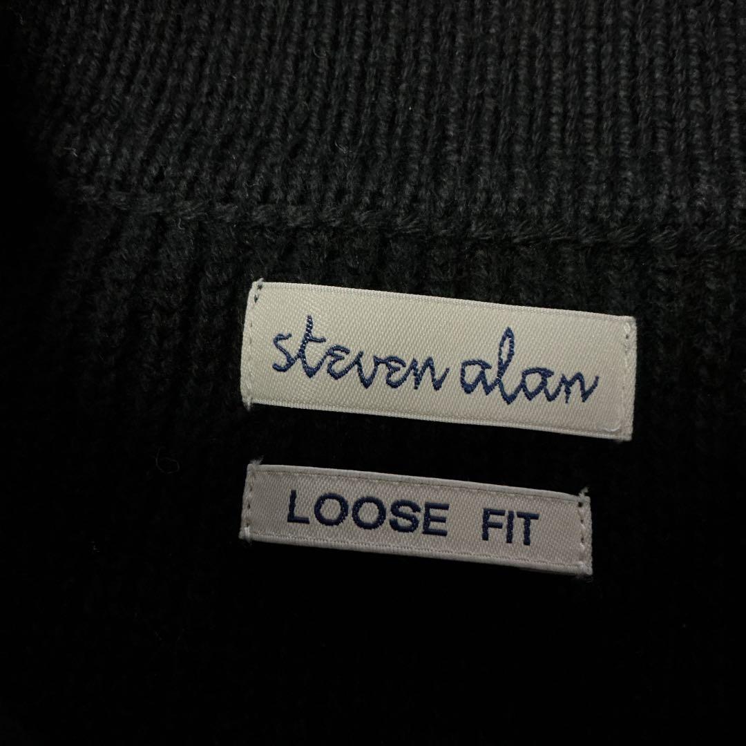 steven alan ブラック リブ編み ニットジャケット