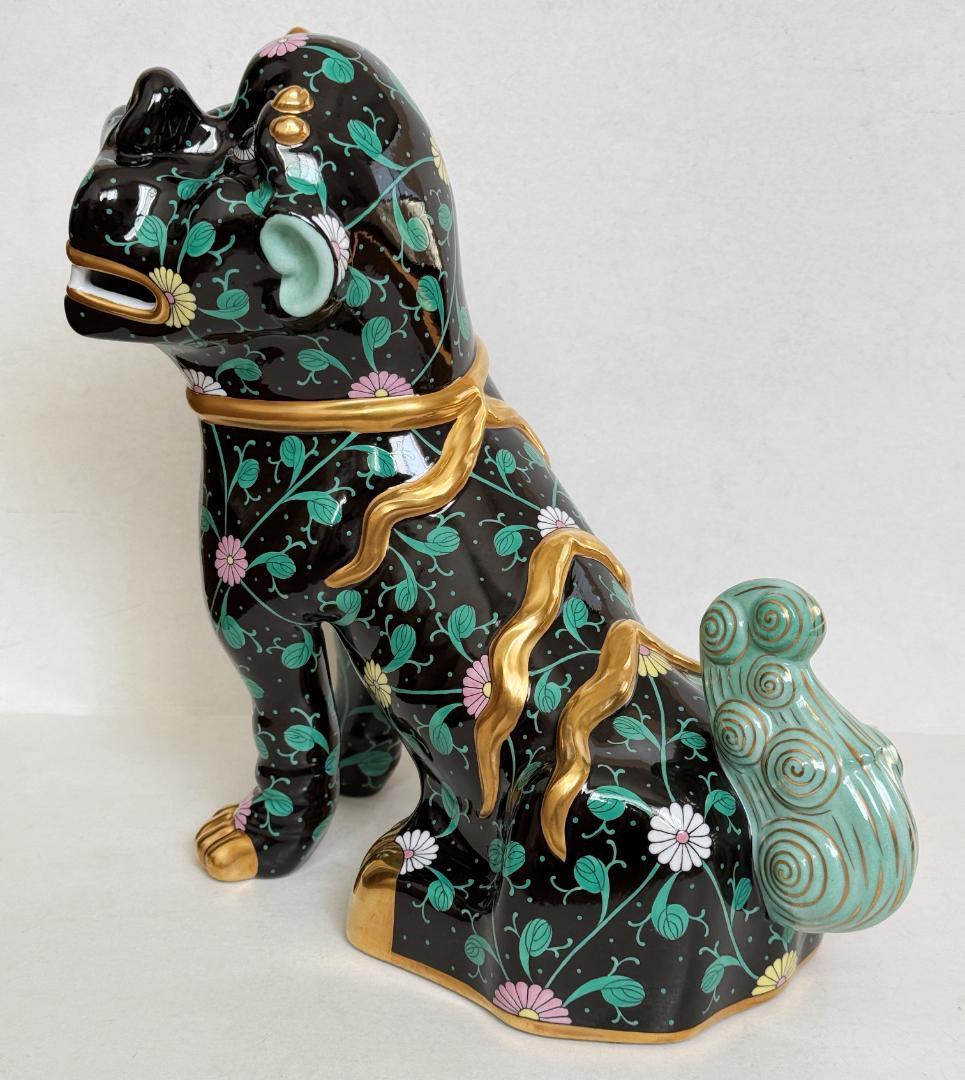 のり様用 ヘレンド 大型25cm 狛犬（L) シノワズリ マスターぺインター作品