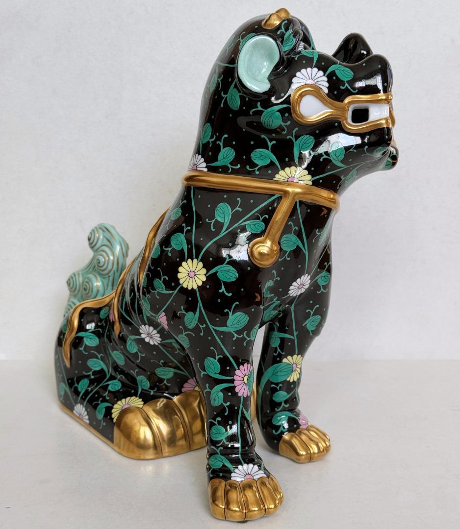 のり様用 ヘレンド 大型25cm 狛犬（L) シノワズリ マスターぺインター作品