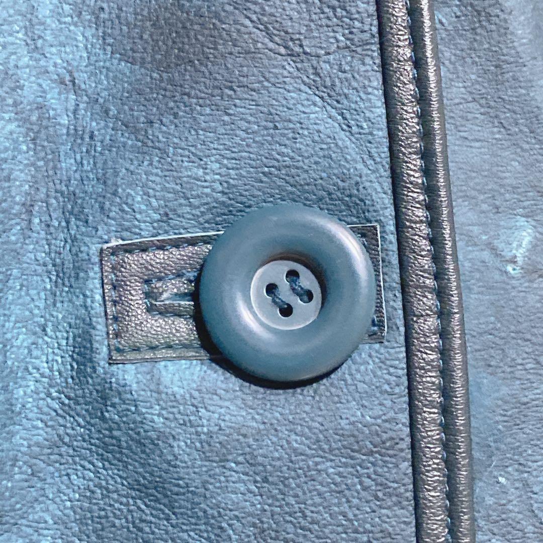 リアルレザー&ファーコート ラビット ブルーフォックス ラムテープ H945