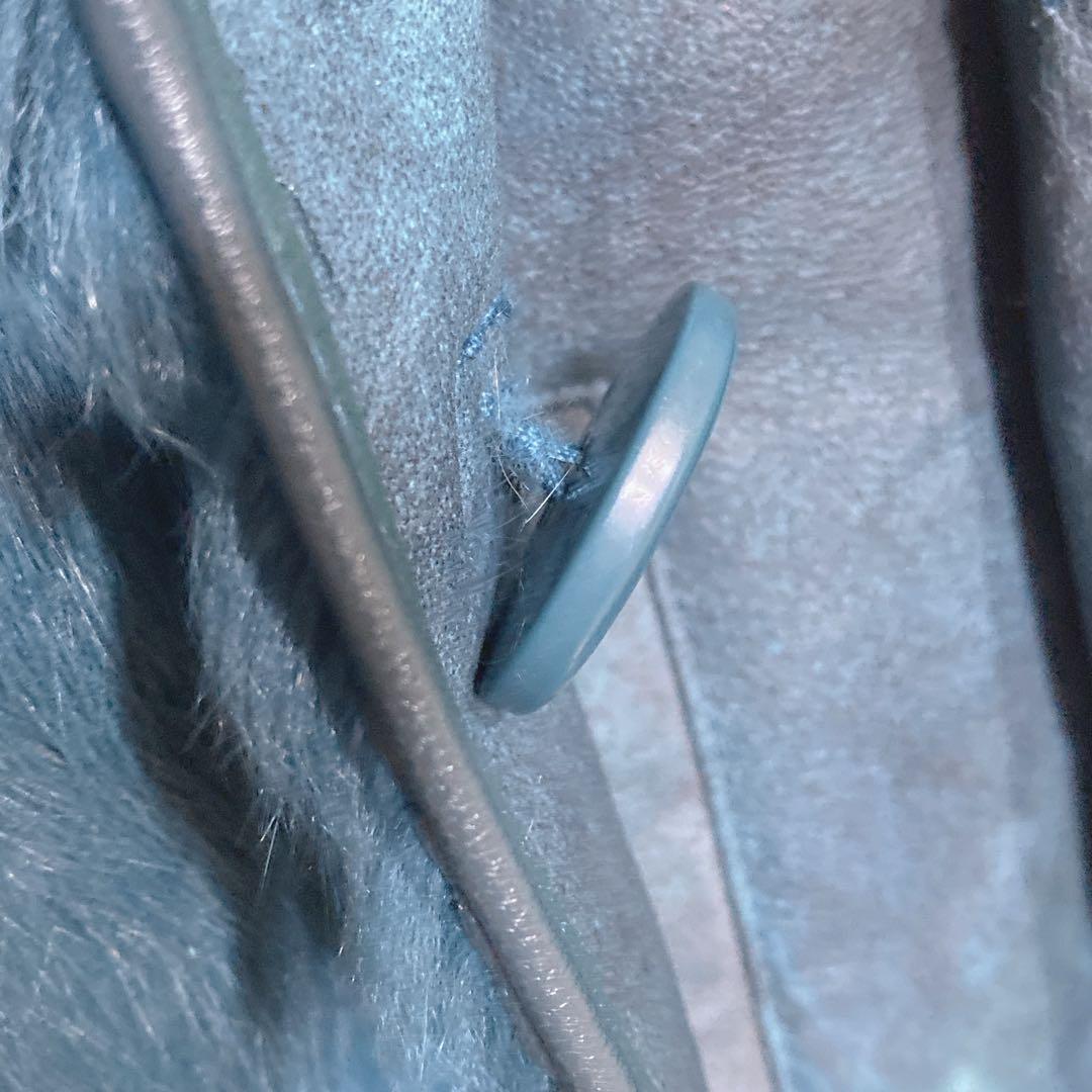 リアルレザー&ファーコート ラビット ブルーフォックス ラムテープ H945