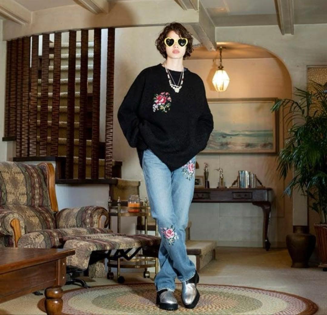 DAIRIKU 21AW Flower Knit 花柄刺繍モヘアニット