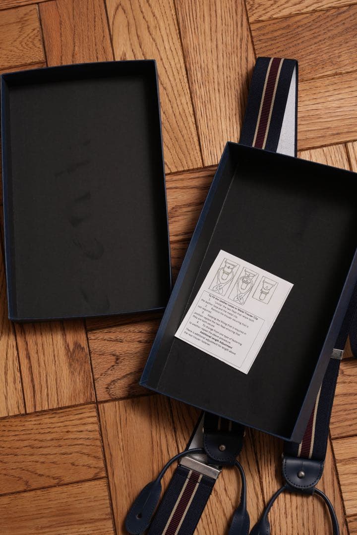  THURSTON ストライプ サスペンダー 35mm