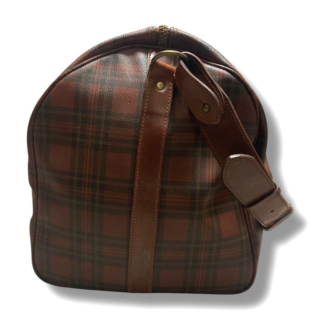 希少　美品　ポロラルフローレン　ボストンバッグ　2way　チェック　ブラウン