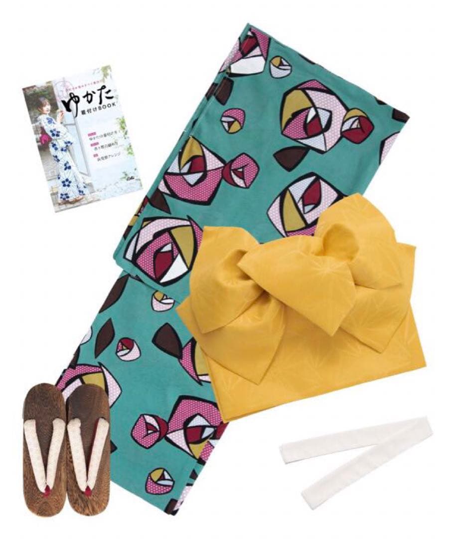 【1人で簡単着付けOK 】Dita 浴衣 5点セット 大人浴衣　レトロ浴衣