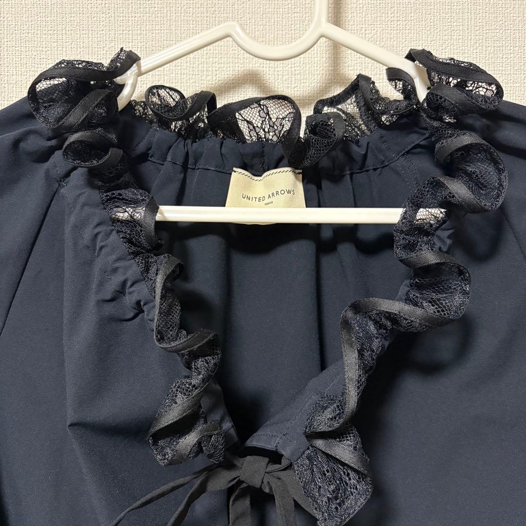 値下げ中 ユナイテッドアローズ レースプリーツ フリルブラウス