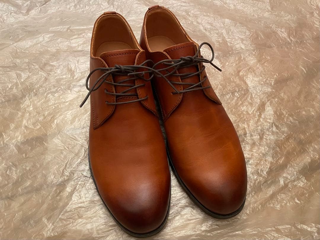 【美品】PADRONE パドローネ JACK 革靴 プレーントゥ キャメル 41