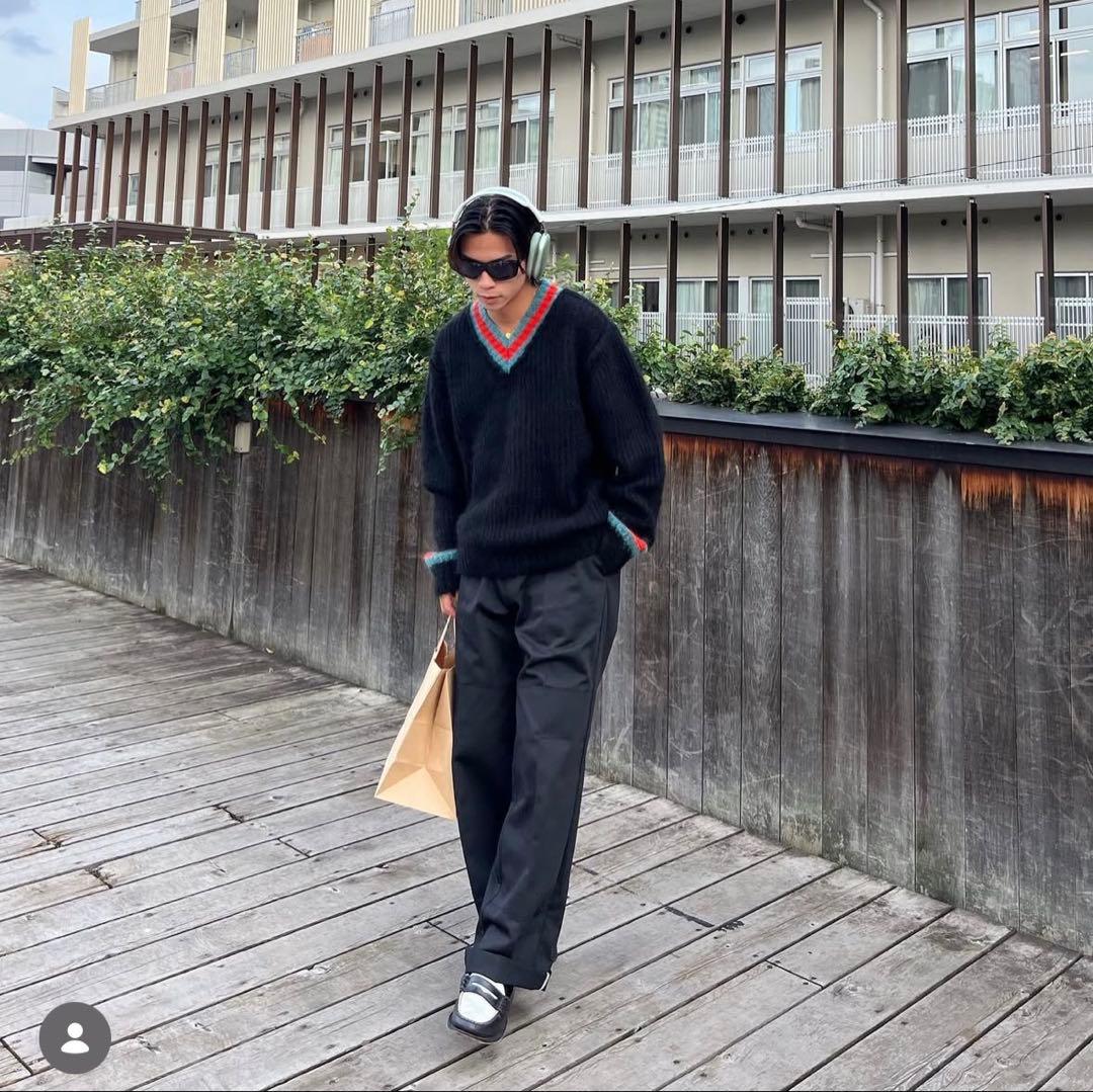 Stussy ステューシー モヘヤテニスセーター Ｖネック ニット