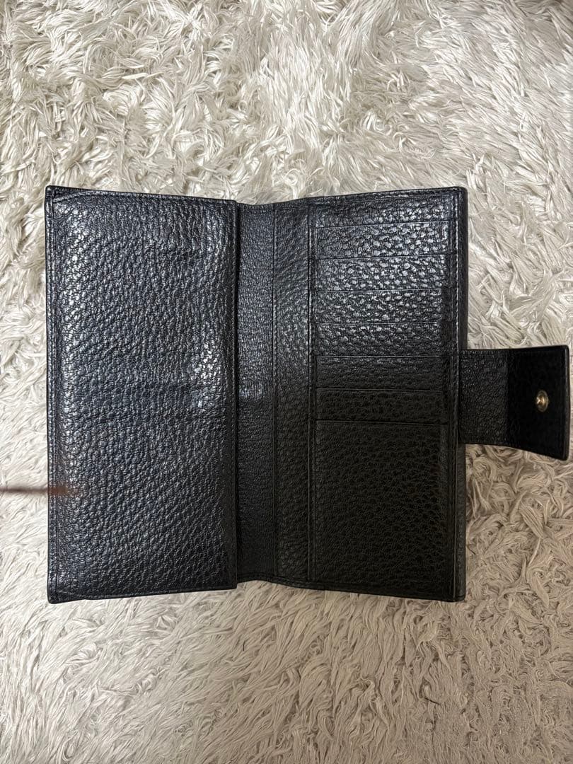 ブラックレザー 二つ折り財布
