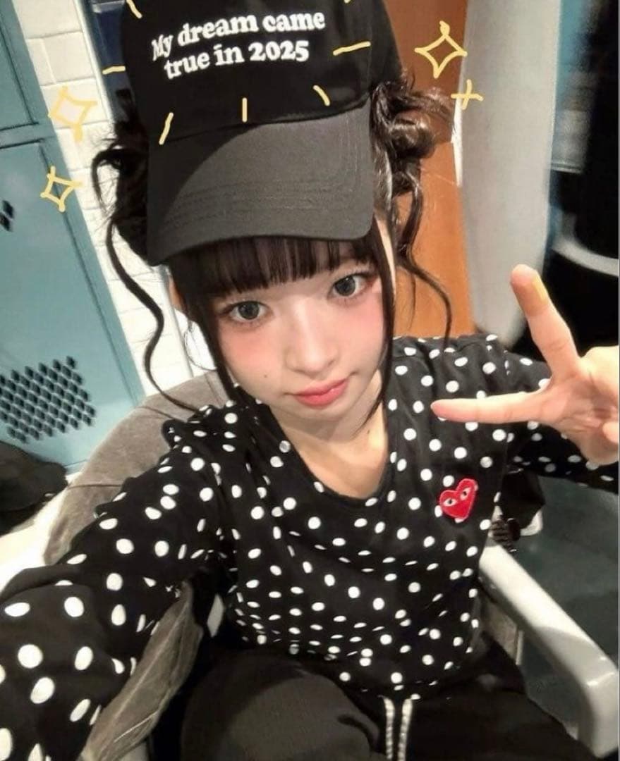 iveレイ着用 コムデギャルソン ロンt ドット ブラック