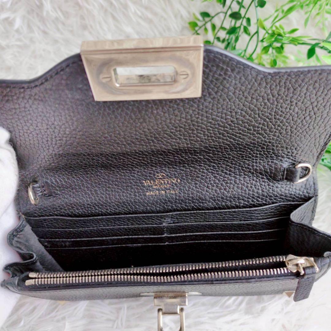 ヴァレンティノ チェーン ウォレット ロックスタッズ 2way ブラック