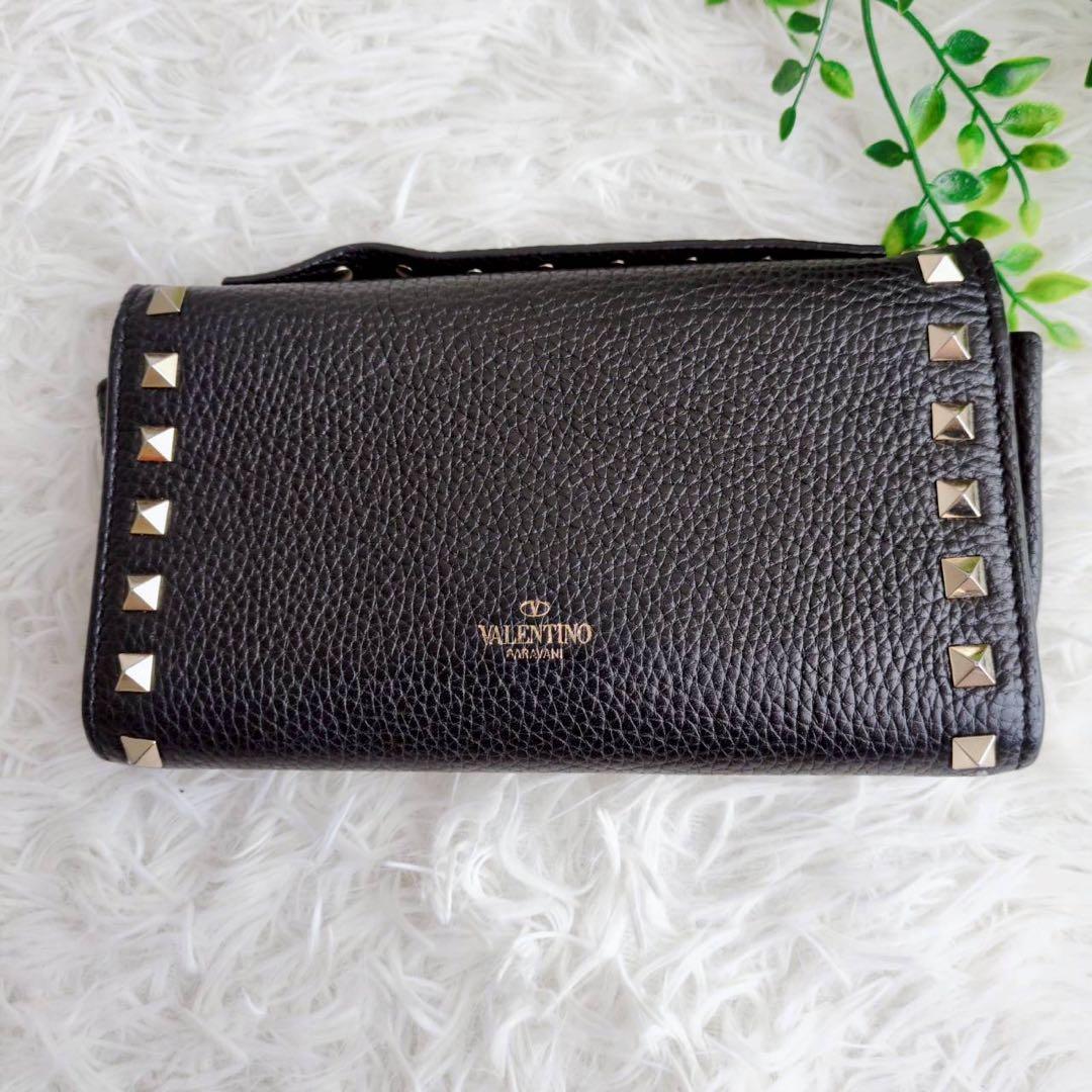 ヴァレンティノ チェーン ウォレット ロックスタッズ 2way ブラック