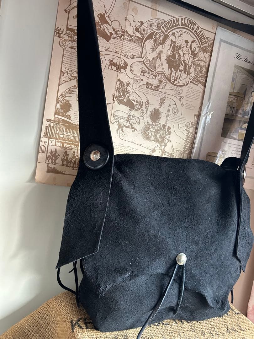 ベジータ様　ディアスキンバッグ　黒スエード