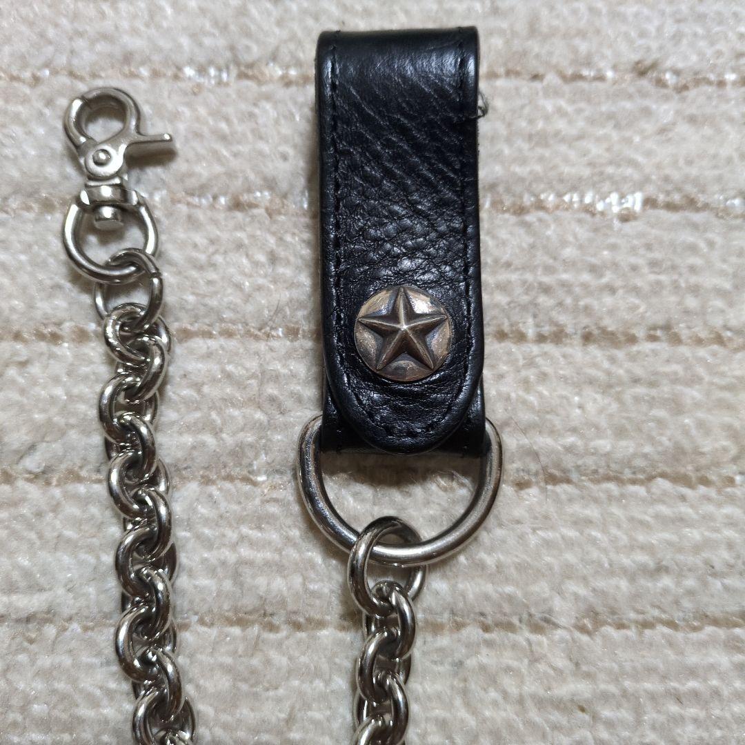 CALEE　 SILVER STAR LEATHER WALLET CHAIN