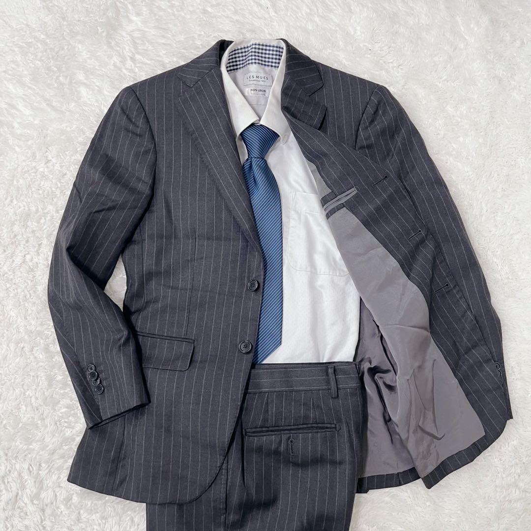 高級 BEAMS F ストライプスーツ セットアップ日本製 42