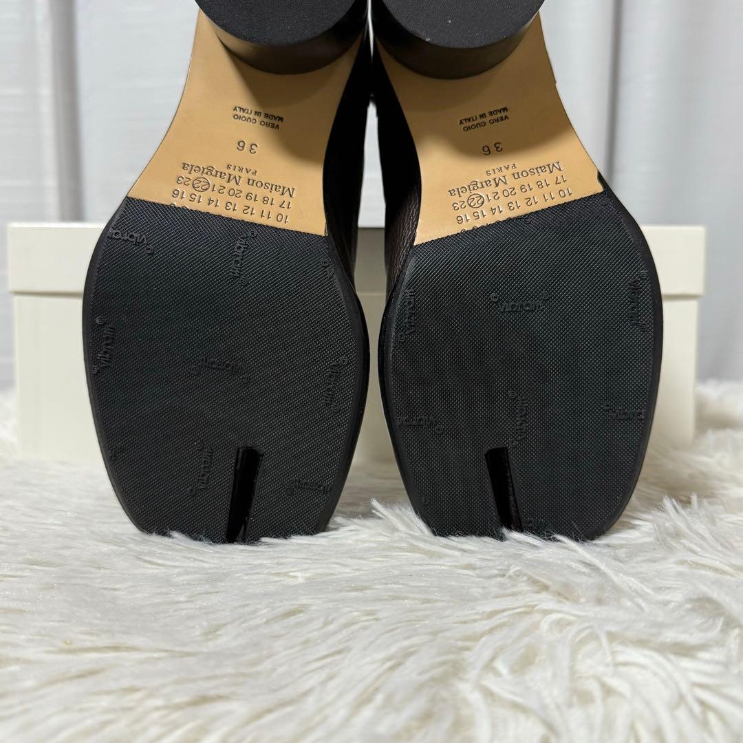 ⭐️新品未使用⭐️ メゾンマルジェラ　タビブーツ　足袋　ハイヒール　太ヒール　シボ革