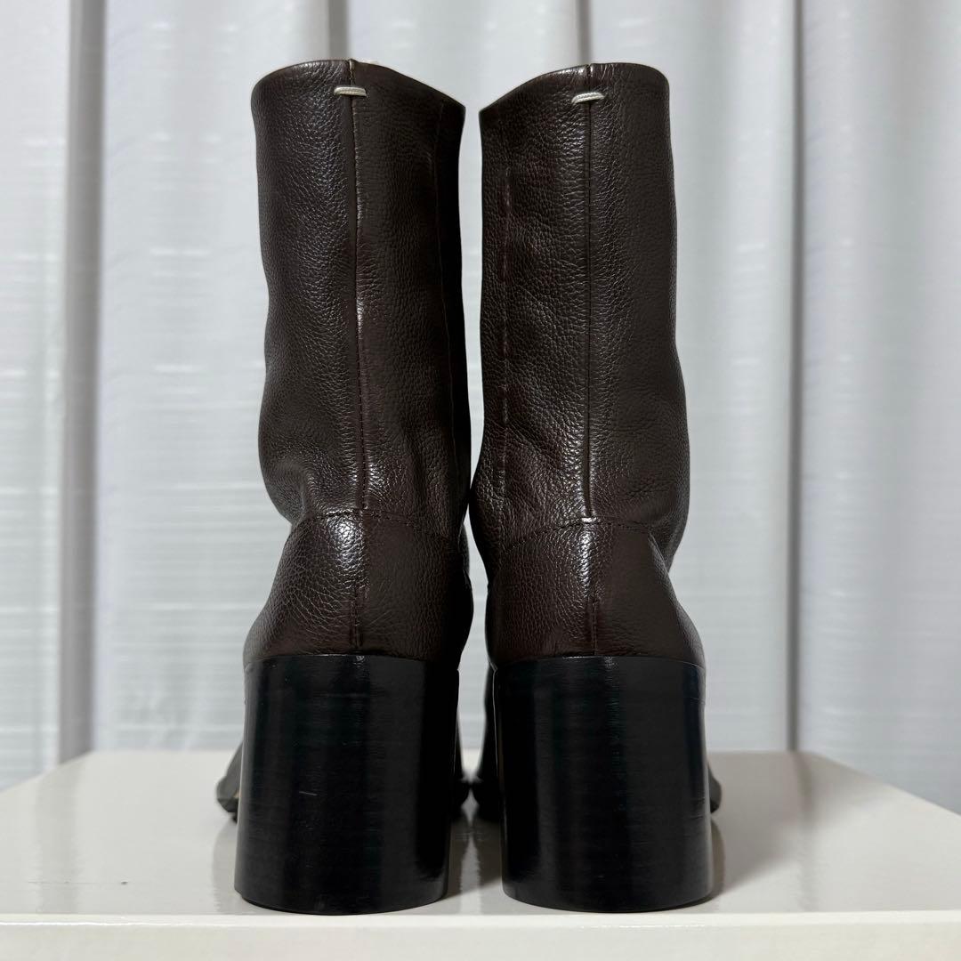⭐️新品未使用⭐️ メゾンマルジェラ　タビブーツ　足袋　ハイヒール　太ヒール　シボ革