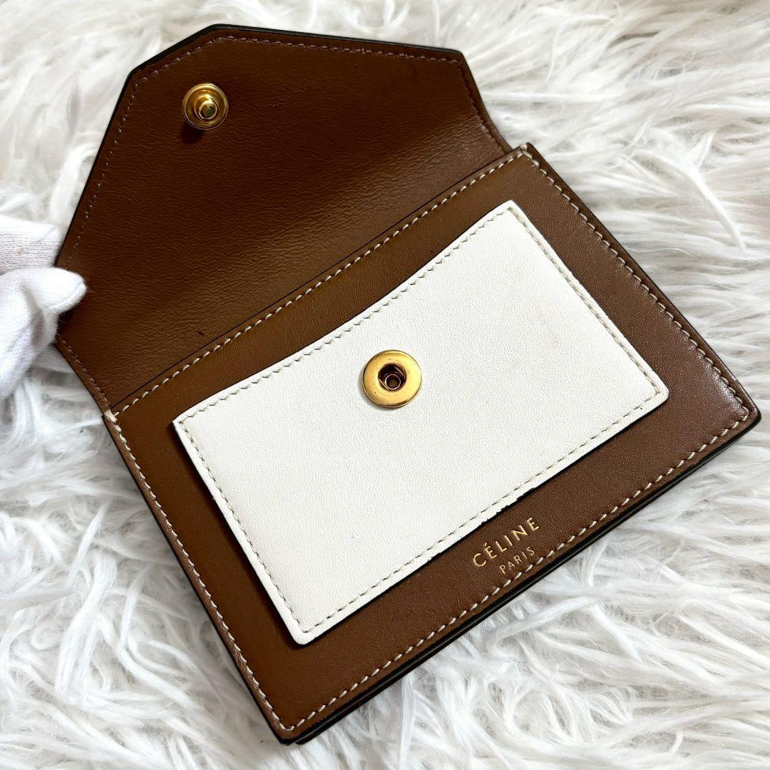 【美品✨】セリーヌ　カードケース　名刺入れ　ブラウン　バイカラー