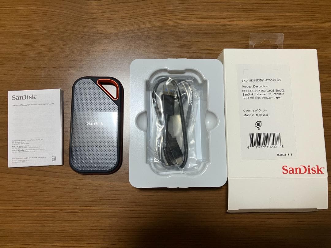 SanDisk SSD 外付け 4TB SDSSDE81-4T00-GH25