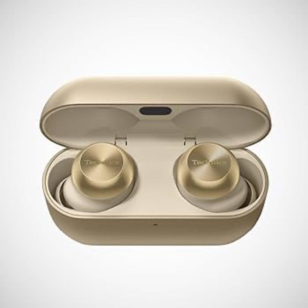 ワイヤレスイヤホン ゴールド Qi対応充電ケース