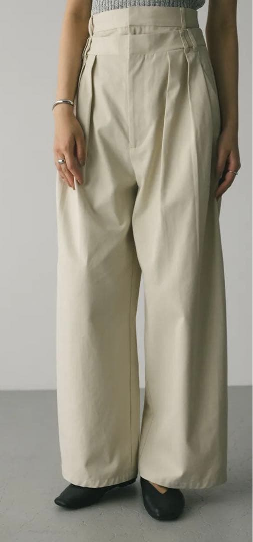 STYLEMIXER ウエストレイヤーワイドチノパンツ　アイボリー