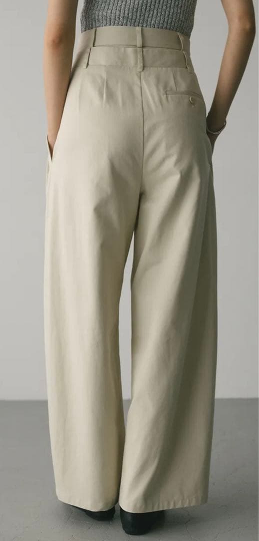 STYLEMIXER ウエストレイヤーワイドチノパンツ　アイボリー