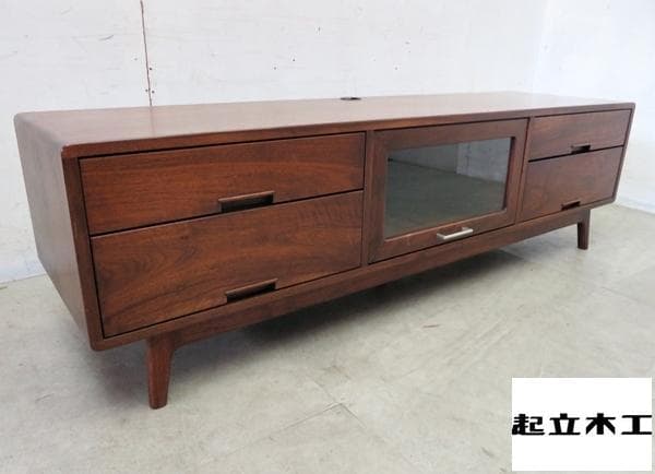 美品■IDC大塚家具/起立木工■ノルディー■TVボード■ブラックウォールナット