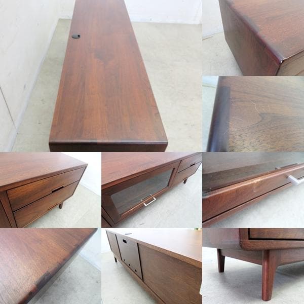 美品■IDC大塚家具/起立木工■ノルディー■TVボード■ブラックウォールナット