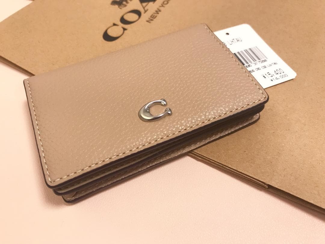 新品 coach エッセンシャル ビジネス カード ケース トープ